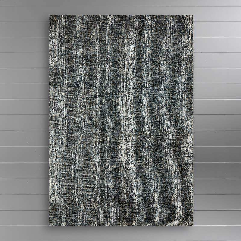 Mosaic Hand-Tufted Wool Rug, 5' x 8' (denim/charcoal)